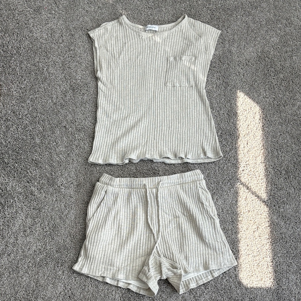 Gilli Ribbed Knit set in Cream